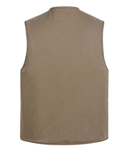W&HH SHOP Mens Multi-Bolsillo del Chaleco al Aire Libre Suelta más el Camping Fotografía Caza Pesca Chaleco Gilet,E,XL