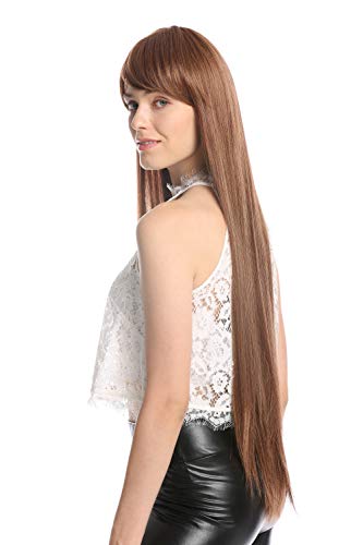 WIG ME UP- VK-7-27SSP33 peluca de mujer pelo más largo liso colores castaño caoba y rubio rojizo mechas