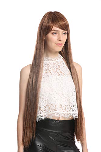 WIG ME UP- VK-7-27SSP33 peluca de mujer pelo más largo liso colores castaño caoba y rubio rojizo mechas
