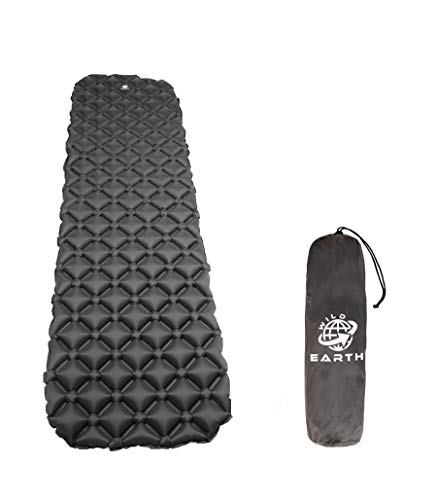 Wild Earth Ultra Ligero Inflable Sleeping Pad Camping Roll Mat Sleep Pad, Gris