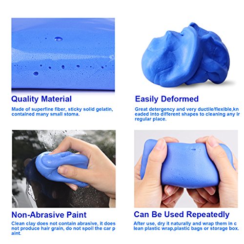 WildAuto Clay Bar Car Clay Ideal Limpiador en Arcilla para Automóviles Motocicletas Caravanas Lavados De Autos Depilación 100g(2pcs)