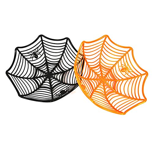 Wilk Plástico Telaraña Caramelo Bowl Cesta de Dulces de Halloween Partido Cuencos Plato del Favor de Suministros decoración de la Tabla (Color al Azar)