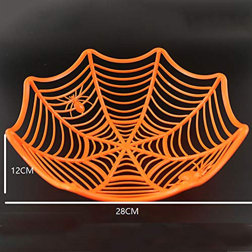 Wilk Plástico Telaraña Caramelo Bowl Cesta de Dulces de Halloween Partido Cuencos Plato del Favor de Suministros decoración de la Tabla (Color al Azar)