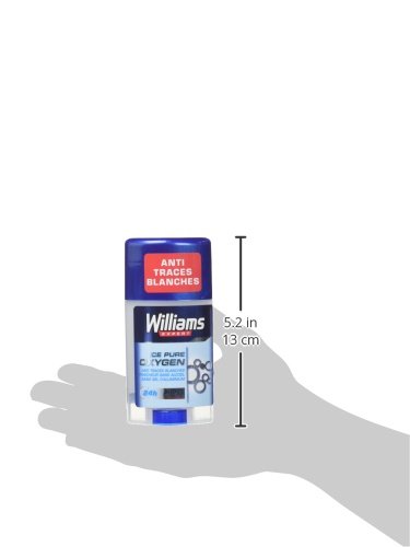 Williams Expert Déodorant Homme Stick Antibactérien, Protection 24h Ice Pure Oxygen, Anti-Traces Blanches, Formule Testée Dermatologiquement, Sans Sels d'Aluminium (Lot de 6x75ml)