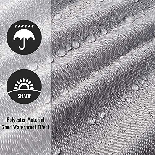 Wilxaw Vela de Sombra Impermeable 3 x 2m Toldo Protección Solar con Kit de Fijación Vela Solar para Patio Exteriores Jardín Terraza y Balcón, Gris