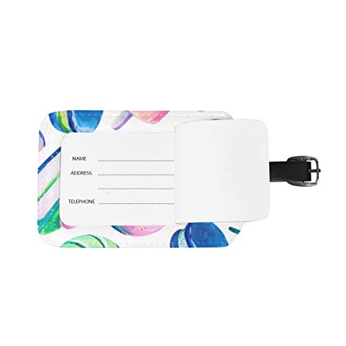 WINCAN Etiquetas de Equipaje (variadas,2PK),Set Consiste en una Pieza de Paleta de Bombones Rosados,Etiqueta de Equipaje para Equipaje,Mochilas Etiquetas de Maleta