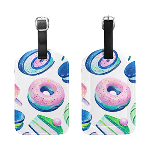 WINCAN Etiquetas de Equipaje (variadas,2PK),Set Consiste en una Pieza de Paleta de Bombones Rosados,Etiqueta de Equipaje para Equipaje,Mochilas Etiquetas de Maleta