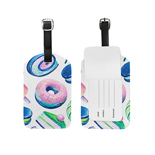 WINCAN Etiquetas de Equipaje (variadas,2PK),Set Consiste en una Pieza de Paleta de Bombones Rosados,Etiqueta de Equipaje para Equipaje,Mochilas Etiquetas de Maleta