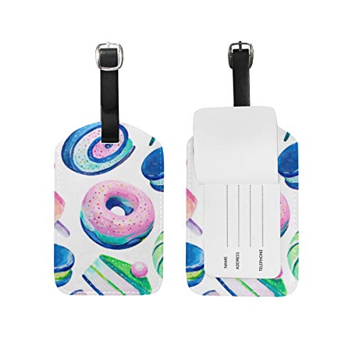 WINCAN Etiquetas de Equipaje (variadas,2PK),Set Consiste en una Pieza de Paleta de Bombones Rosados,Etiqueta de Equipaje para Equipaje,Mochilas Etiquetas de Maleta