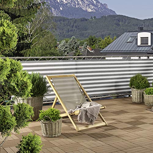 Windhager Apertura Balcón Sylt, 0,9 x 5 m, Gris/Blanco, Multicolor