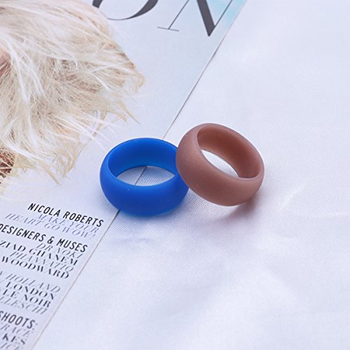 WINOMO 7 PCS Anillos de los Amantes de la Silicona Anillos de Boda Bandas de Boda de Goma para Hombres 21.5 mm