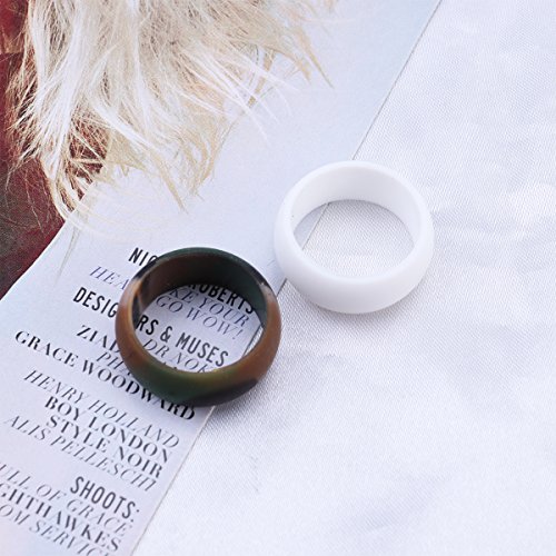 WINOMO 7 PCS Anillos de los Amantes de la Silicona Anillos de Boda Bandas de Boda de Goma para Hombres 21.5 mm