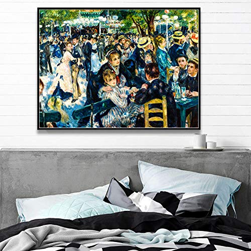 WJWGP Pierre-Auguste Renoir BailaríN Pared Arte ImpresióN Moulin Rouge CláSico Lienzo óLeo Pintura Impresionista Creatividad Poster para Hogar Decoracion 50x70cm No Marco
