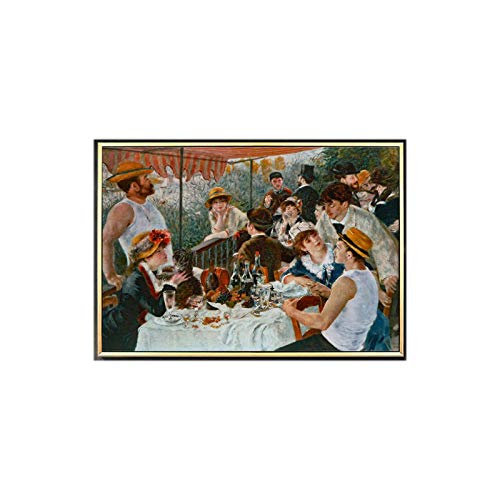 WJWGP Pierre Auguste Renoir The BañIstas Almuerzo Famosos Pintura Impresiones En De La Lona Arte Pared Decorativo Cuadro para Salon Inicio Decoracion Marco De La 50x70cm No Marco