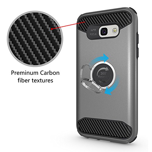 WLDDWL Funda Galaxy A5 2017, Armadura Case Shock-Absorción Silicona Carcasa Caja Soporte Cover para Samsung Galaxy A5 2017 - Gris