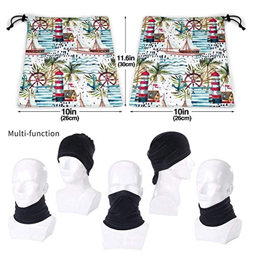 WlQshop Calentadores de Cuello Beach Sailboat Lighthouse Pattern Neck Warmer Scarf Gaiter Mascarilla Bufandas For Dust Cold Weather Winter Outdoors Festivals Sports For Men And Women