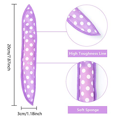 Wodasi 20 Piezas Rodillos Para el Cabello, Rodillos de Pelo Flexibles de la Espuma, Flexible Espuma de Rulos de Esponja Suaves Almohada de Sueño Herramientas de Estilismo DIY, Púrpura