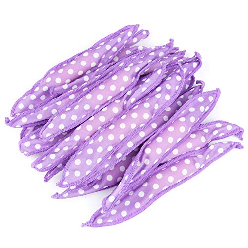 Wodasi 20 Piezas Rodillos Para el Cabello, Rodillos de Pelo Flexibles de la Espuma, Flexible Espuma de Rulos de Esponja Suaves Almohada de Sueño Herramientas de Estilismo DIY, Púrpura