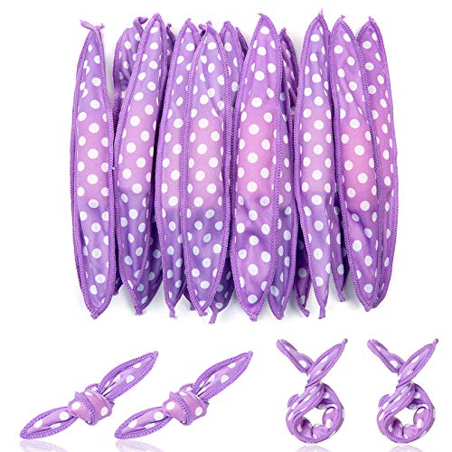 Wodasi 20 Piezas Rodillos Para el Cabello, Rodillos de Pelo Flexibles de la Espuma, Flexible Espuma de Rulos de Esponja Suaves Almohada de Sueño Herramientas de Estilismo DIY, Púrpura