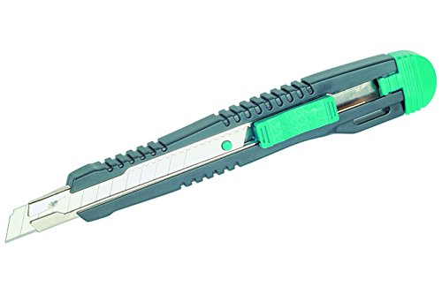 Wolfcraft 4141000 Cúter de cuchillas separables estándar con guía de acero inoxidable y cuchilla de 9 mm, depósito con 3 hojas de recambio