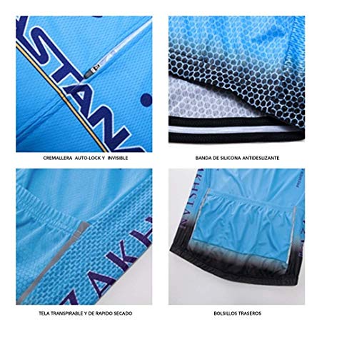 WOLFIRE WF Traje de Ciclismo para Hombre de Equipos. Culotte y Maillot. con 5D Gel Pad. para MTB, Spinning, Bicicleta de Carretera (Merida, M)