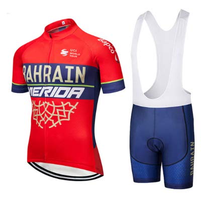 WOLFIRE WF Traje de Ciclismo para Hombre de Equipos. Culotte y Maillot. con 5D Gel Pad. para MTB, Spinning, Bicicleta de Carretera (Merida, M)