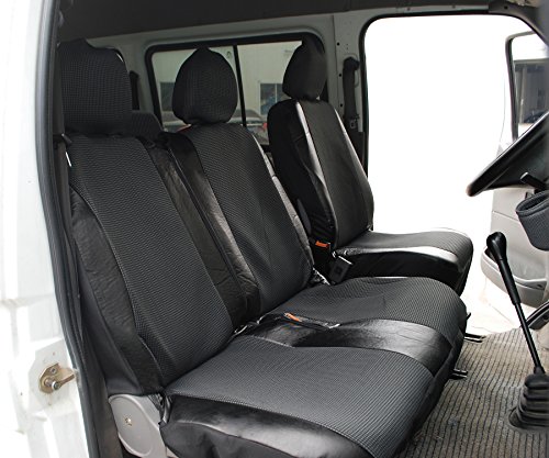 WOLTU AS7332 Cubiertas de Asiento de Coche universales para Transporter, 1 + 2 Fundas de Cubierta de Asiento Negro de poliéster Multicolor
