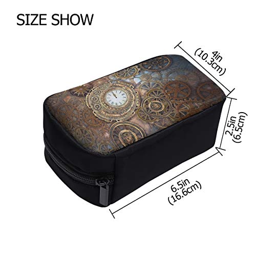 Wonder Woman Bolsa para pasar la noche Reloj oxidado Steampunk Diferentes tipos Bolsa de maquillaje con cremallera Bolsa de viaje de belleza Bolsa de aseo para niños Bolsas de cosméticos Estuche mult