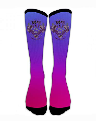 wonzhrui Calcetines de compresión 1776 Born Free American Eagle Classic Crew Sock Calcetines Deportivos Deportivos Personalizados Calcetines Largos de 44 cm para Hombres Mujeres Adolescentes Niñas