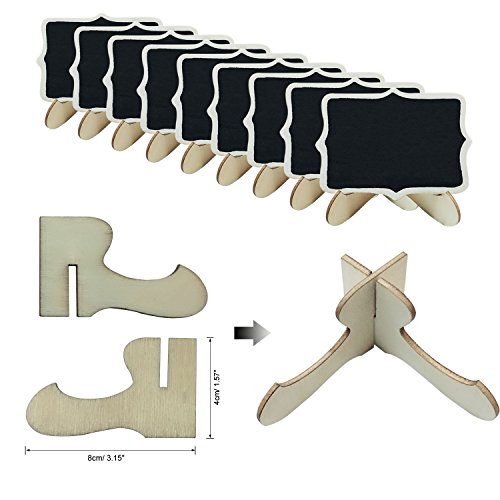 Woohome 25 Pz Mini Pizarra con Soporte Tablero de Mensajes Signos para La Decoración de Restaurantes, Bodas, Banquetes