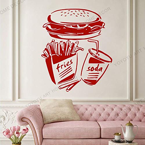 wopiaol Etiqueta engomada de la Etiqueta engomada de la Etiqueta engomada de Las Patatas Fritas de Soda Burger VinylWall Art Stickers Kids Bedroom Decal