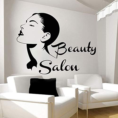 wopiaol Styling peluquería Belleza Vinilo Pegatina escaparate decoración Pared Pegatina barbería extraíble Mural Decorativo 73x57cm