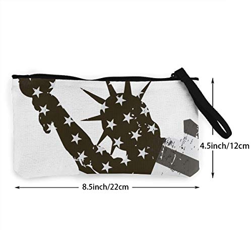 Wrution Goddess of Freedom - Monedero de Lona con Cremallera, tamaño pequeño, portátil, Gran Capacidad
