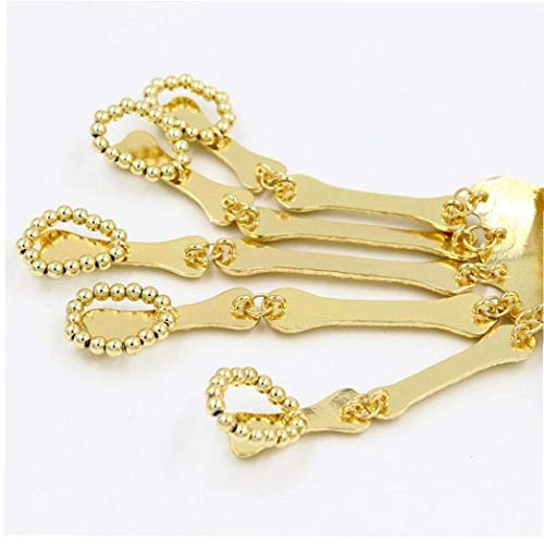 WSJ Pulseras De Halloween Cráneo Pulsera De Dedo Esqueleto Gótico Huesos Brazalete Cadena De Mano De Moda Cráneo Dedos Esqueleto De Metal Pulsera Esclava Anillo De Oro