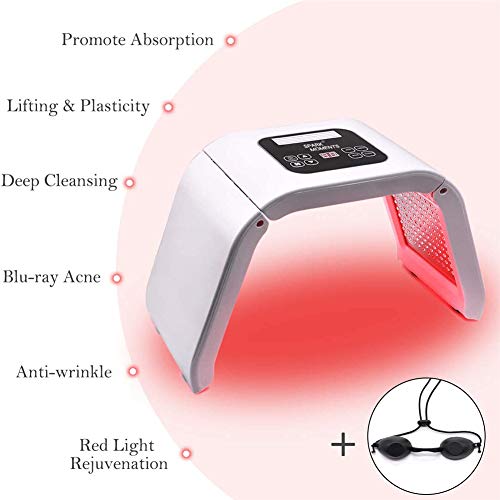 WSN Instrumento de Belleza de luz de Color LED, Máscara de luz de 7 Colores, removedor de Arrugas antiacné portátil, Dispositivo de tonificación Facial, rejuvenecimiento de la Piel, Cuidado Facial