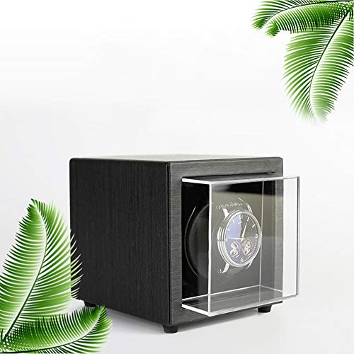 WSWWY Watch Winder Box, Estuche de Enrollador de Rotación Automática para Relojes, Caja de Almacenamiento para Relojes o Joyeria Organizadora y Exhibición (Negro)