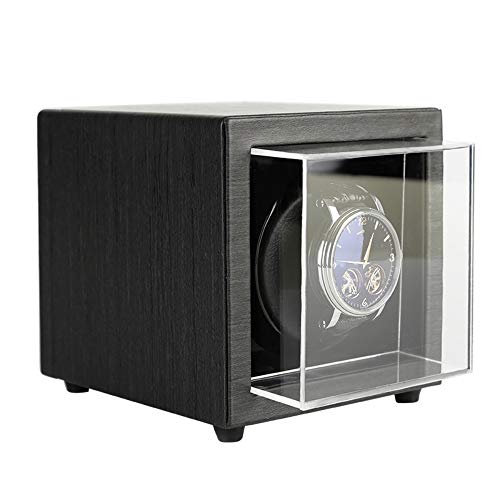 WSWWY Watch Winder Box, Estuche de Enrollador de Rotación Automática para Relojes, Caja de Almacenamiento para Relojes o Joyeria Organizadora y Exhibición (Negro)