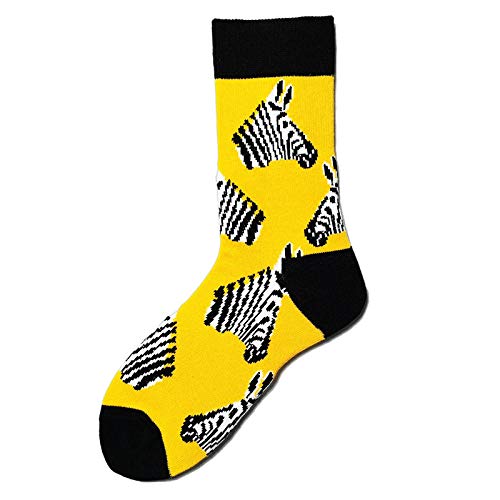 WYEKJ Calcetines De Algodón Para Hombre Marca Tide Medias De Tubo Calcetines De Algodón Para Hombre Jacquard Para Cebra 36-43