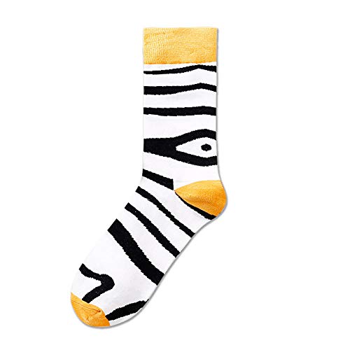 WYEKJ En Medias Ins Calcetines Medias Femeninas Algodón Cuatro Estaciones Personalidad Marea Patrón De Cebra Hombres Y Mujeres Con El Mismo Párrafo 36-44 Yardas