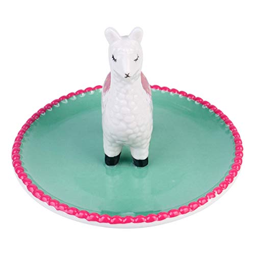 WYZQ Soporte de Anillo de cerámica Bandeja de joyería Placa de joyería de Alpaca Baratija Bandeja de Servicio Plato para Pendientes Pulseras Collar Organizador de exhibición, Platos de Cena