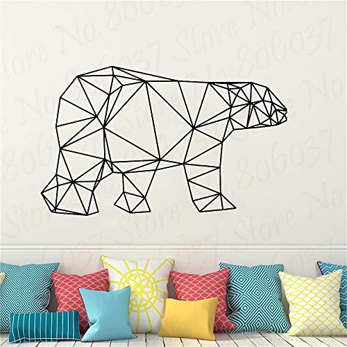 wZUN Arte geométrico decoración de la Pared Pegatina de Oso Pegatina de Vinilo extraíble para Oficina decoración del hogar 68X36 cm