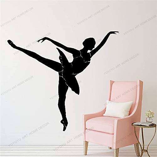 wZUN Calcomanía de Pared de Bailarina Pegatina de Vinilo extraíble Gimnasio Ballet Studio decoración del hogar 42X43cm
