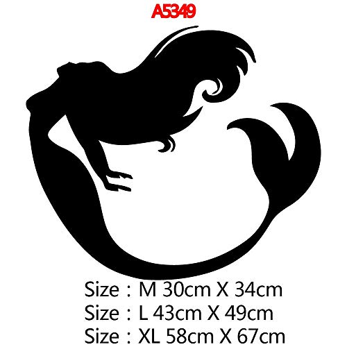 wZUN Dibujos Animados Sirena Pegatinas de Pared decoración de la casa Vinilo Arte niñas Dormitorio Pegatinas de Pared 30x34cm