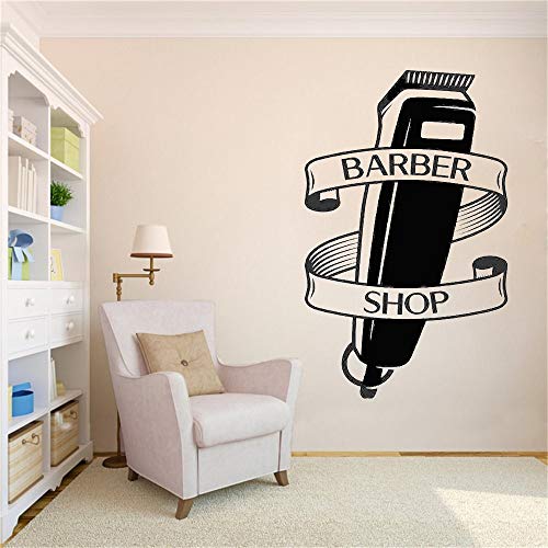 wZUN Hombres peluquería Pegatinas Sello Personalizado Pan calcomanías Corte de Pelo maquinilla de Afeitar Vinilo Arte de la Pared calcomanías 43X69cm