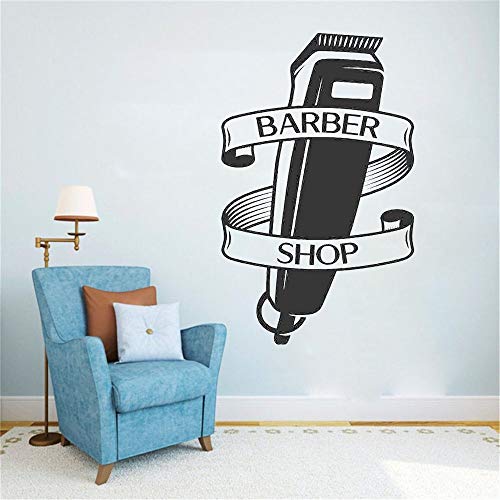 wZUN Hombres peluquería Pegatinas Sello Personalizado Pan calcomanías Corte de Pelo maquinilla de Afeitar Vinilo Arte de la Pared calcomanías 43X69cm