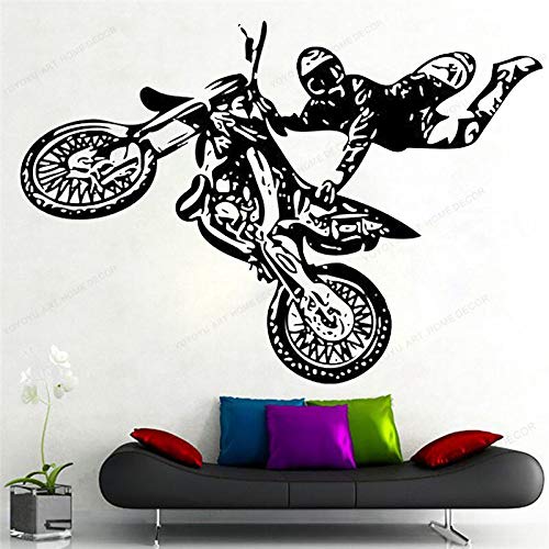 wZUN Motocicleta decoración de la Pared Pegatinas de Pared de Vinilo calcomanías de Pared de Estilo Libre Mural de Arte para habitación de niño 42X60cm