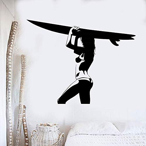 wZUN Pegatina de Pared de Vinilo para Surf, Deportes Extremos, Amantes del Surf, Playa, Vacaciones, decoración de habitación en la Playa, 49X42cm