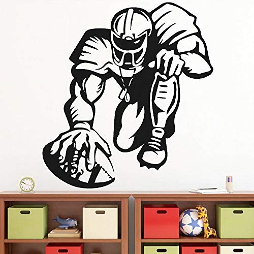 wZUN Rugby Etiqueta de la Pared de la Bola de Vinilo de guardería niños acostado Pared calcomanía Art Deco Mural 45X42cm