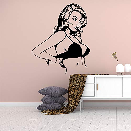 wZUN Sexy Mujer autoadhesiva Vinilo Impermeable Pared Arte calcomanía para decoración del hogar Arte calcomanía 28x33cm