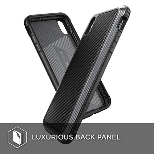 X-Doria Compatible 2018 iPhone XS & iPhone X, iPhone 5.8 Pulgadas Funda, Defense Lux Series, Grado Militar Drop Probado Desde 3m, Estuche Protector para Apple iPhone XS & iPhone X, Black Carbon